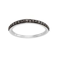 アンブランデッド レディース リング アクセサリー 14k White Gold 1/4 Carat T.W. Black Diamond Stack Ring