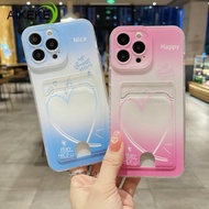 For Vivo Y22 Y22S 2022 4G Y17 Y15 Y12 Y11 Y12i Y3 Y16 Y01 Y02 Y02T Y02A Y35 Y15A Y15S Y02S X80 Pro Phone Case With Wallet Holder Card Back Cover Soft Love Transparent Mobile Cases