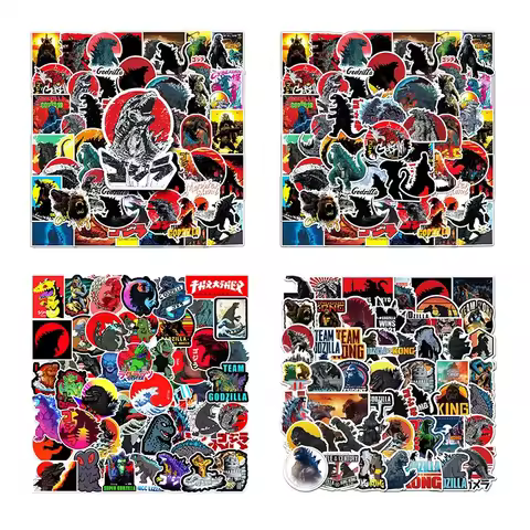 50pcs Godzilla Vs Kong Stickers Cute Cartoon DIY Phone decorate Sticker Decal for Kids Toys Graffiti