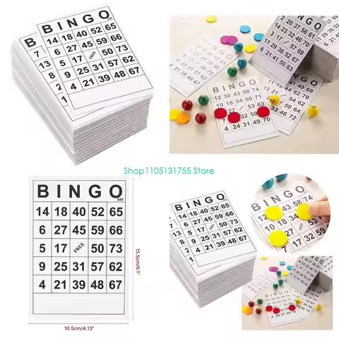 K0EF 60 Pcs Non-repetitive Bingos Game Cards Digital Childrens Entertainment Games