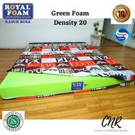 Kasur busa tidur Royal Foam bukan Inoac 100% asli Royal. Busa super kenyal  tidak mudah kempes density 20 bersertifikat halal Busa Green tebal 10cm dan 15cm. Busa bungkus / kasur lantai sprei polymicro adem dan busa lembaran tanpa sprei.