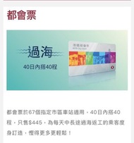 04/2026港鐵都會票 兩張 地鐵都會票