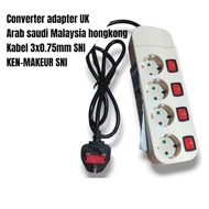 AEBRAND 3-Prong Electrical Plug Socket for Hajj, Umrah, Travel, 3-Prong to 2-Leg, SAUDI Arabia, MALA