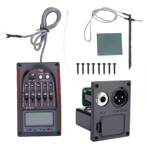 5-Band LCD Acoustic Guitar Preamp EQ LC-5 Equalizer Tuner & Piezo Pickup
