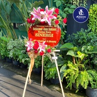 Bunga Papan Akrilik Artificial Premium Custom Ucapan Wedding Anniversary Grand Opening Happy Birthda