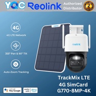Reolink TrackMix LTE 4G 4K 8MP 6W Solar Panel 4K Security Camera Outdoor Auto-Tracking-Zoom 360° PTZ