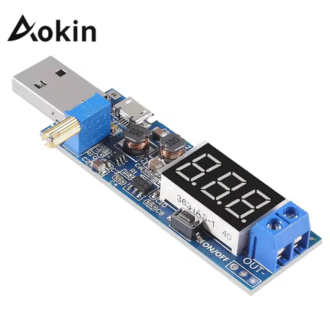 Aokin Micro USB 5V DC-DC Buck Boost Converter Power Supply Module Adjustable Voltage Regulators 3.5-