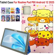 For Realme Pad P80 Android 12 2025 High Quality PU Leather Drop Resistant Stand Flip Cover RealmePad