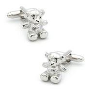 Toys Cuff Links For Men Teddy Bear Design Quality Brass Material Silver Color Cufflinks Wholesale&amp;retail Cuff Link