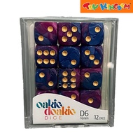 Oakie Doakie Dice D6 Amethyst 12 pcs 16 mm Dice Set