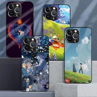 Howl's Moving Castle Studio Ghibli 01 Glass Phone Case For IPhone 16 15 14 13 12 11 Pro XR XS Max Pl