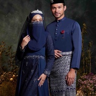 Set Couple Nikah Delayla Navy Blue | Dress Cantik | Dress Chiffon |