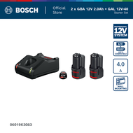 Bosch ชุดชาร์จเริ่มต้น Starter Kit 12V (แบตเตอรี่ 2.0Ah x 2 ก้อน + แท่นชาร์จ GAL 12V-20) (รหัส 1600A