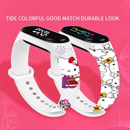 Kawaii Sanrio Strap Led Electronic Watch Hello Kitty Smart Bracelet Anime Student Multifunction Watch Colorful Kid Toy Gift Girl