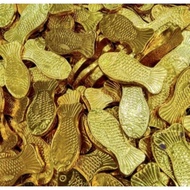 500g gold fish chocolate bar coin