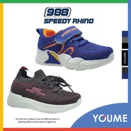 988 SPEEDY RHINO S14-1009-1012 Kids Ultralight Knitted Fabric Velcro Laced Slip on Sneakers