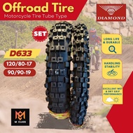 SET R19/R17 D633 OFFROAD TIRE FOR XR150L, XTZ150 -  DIAMOND TIRE 120/80-17 & 90/90-19