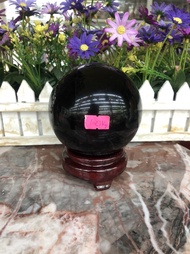 Quả cầu phong thủy đá thạch anh đen - Đường kính 97cm 99cm và 10cm