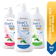 Ginvera Goat's Milk Body Wash Shower Cream Bath Olive Oil Protection Vitamin B3, 900ml