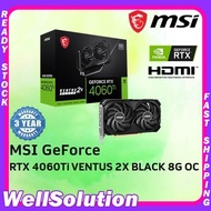 MSI GeForce RTX4060Ti VENTUS 2X BLACK 8G OC 8GB GDDR6 Graphic Card