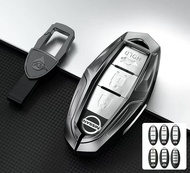 Linkoko นิสสันเทอร์ร่าเคสกุญแจรถยนต์อะลูมินัมอัลลอยอัจฉริยะแบบไม่มีกุญแจฝาครอบสำหรับ Nissan X-Trail Terra Qashqai