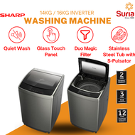 (FREE DELIVERY KEDAH, PERLIS & PENANG) Sharp 14KG 16KG DD Inverter Full Auto Top Load Washer Washing