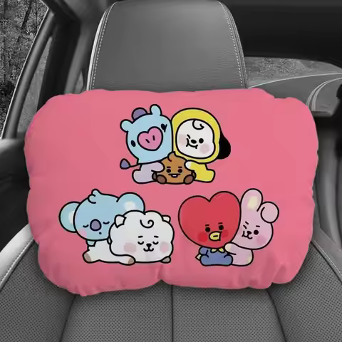BT21 Car Neck Pillow Super Soft, Cute, Comfortable Neck Pillow Super Soft, Cute, Adjustable Neck Pil