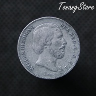 Uang Kuno Koin Perak Belanda 1/2 Gulden Willem III Tahun 1857 -178