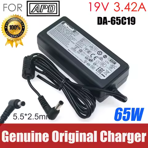 Genuine APD Asian Power Devices DA-65C19 Power Supply AC Adapter 19V 3.42A 5.5*2.5mm 65W for MSI M27