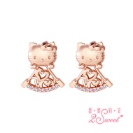 【2sweet 甜蜜約定】Hello Kitty玫瑰金系列純銀耳環