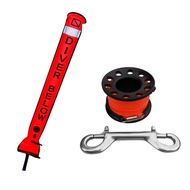 LazaraLife high visibility Surface MARKER buoy SMB Tubeพร้อมDIVE Reelสำหรับการดำน้ำ