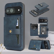 Magnetic Wallet Card Holder Leather Case For Google Pixel 10 Pro XL 9 9A 8 Pro 8A 2 in 1 Function Re