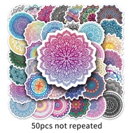 【20260429】50PCS Cool Mandala Doodle Stickers Waterproof DIY Creative Trendy Skateboard Luggage Cup D