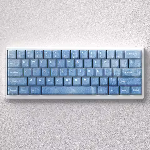 Haze Blue Keycaps for Mechanical Keyboard Smog PBT Dye Sublimation Cherry 75 Keys for 60 65 68 Mecha