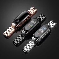BSMMall- Smartwatch Strap Quality Material Watchband Strap 3 Point Stainless Steel Mi Band 3/4/5/6-S