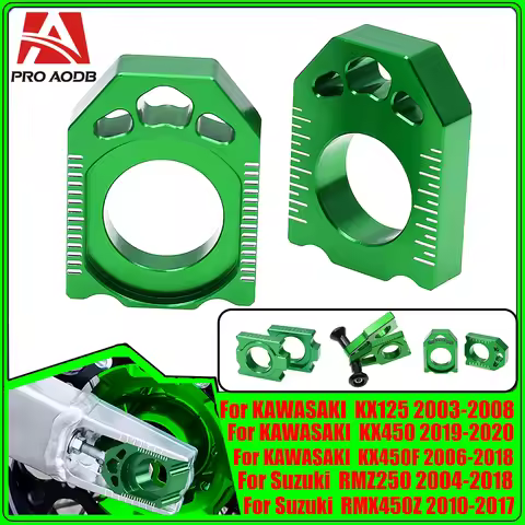 Motorcycle Rear Axle Blocks Chain For Kawasaki KX250F KX450F KXF KLX450R KLX 450 R KX125 KX250 KX 12