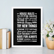 House Rules - Black Art Decor Poster