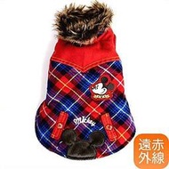 Pet Paradise 日本 Disney Mickey 迪士尼米奇《遠紅外線》保暖格紋背心/S