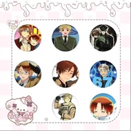 Cute-H-hetalia World Stars-S Kawaii Badges Tinplate Soft Button Pin Brooch Metal Badge Custom Jewelr