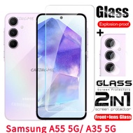 Samsung A35 A55 5G 2024 Film 2 in 1 Screen Protector Full Cover Tempered Glass For Samsung Galaxy A3