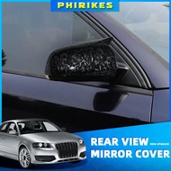 1 Pair Carbon Fiber Rearview Mirror Cap Wing Side Mirror Cover Fit Audi A3 S3 8P 05-08 A4 S4 B6 B7 8