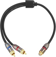 YABEDA RCA Female to Dual RCA Male Y Splitter Cable,Gold Plated RCA (1 Female to 2 Male) Stereo Audi