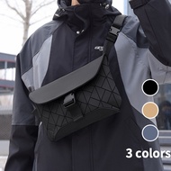 [Clothing Shirt Warehouse] Diamond Check Backpack Side Crossbody Bag Men Small Waterproof Breathable