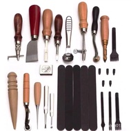 Diy Handmade Leather Carving Leather Art Tool 18-Piece Tool Set, Leather Sewing Tool Set