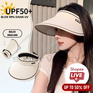 SUNNY VALLEY Foldable Wide Brim Anti-UV Sun Hat Cap Women Visor Beach Topi Pantai Perempuan Unisex B