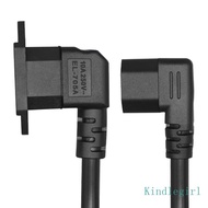 KING C13 to C14 Panel Mount Power Cable C13 Female to C14 Male 90 Degree IEC 320