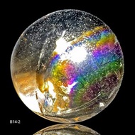 B14-2 大彩虹光 茶水晶球 隱性藍針 高能量 小型隨身 茶晶球 聚財