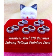 Stainless Steel 316 Earrings*Silver Color*/Subang Telinga Stainless Steel 316