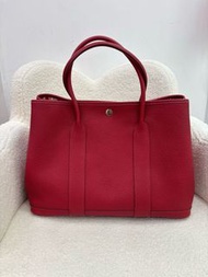 Hermes garden party36花園包石榴紅銀x刻 限定版內膽刺繡花色內裏 限量版