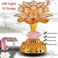 Changing Lotus LED Lamp Buddha 53 Music Machine Decoration Buddhism Song Lotus Buddha Lampe Light 7c